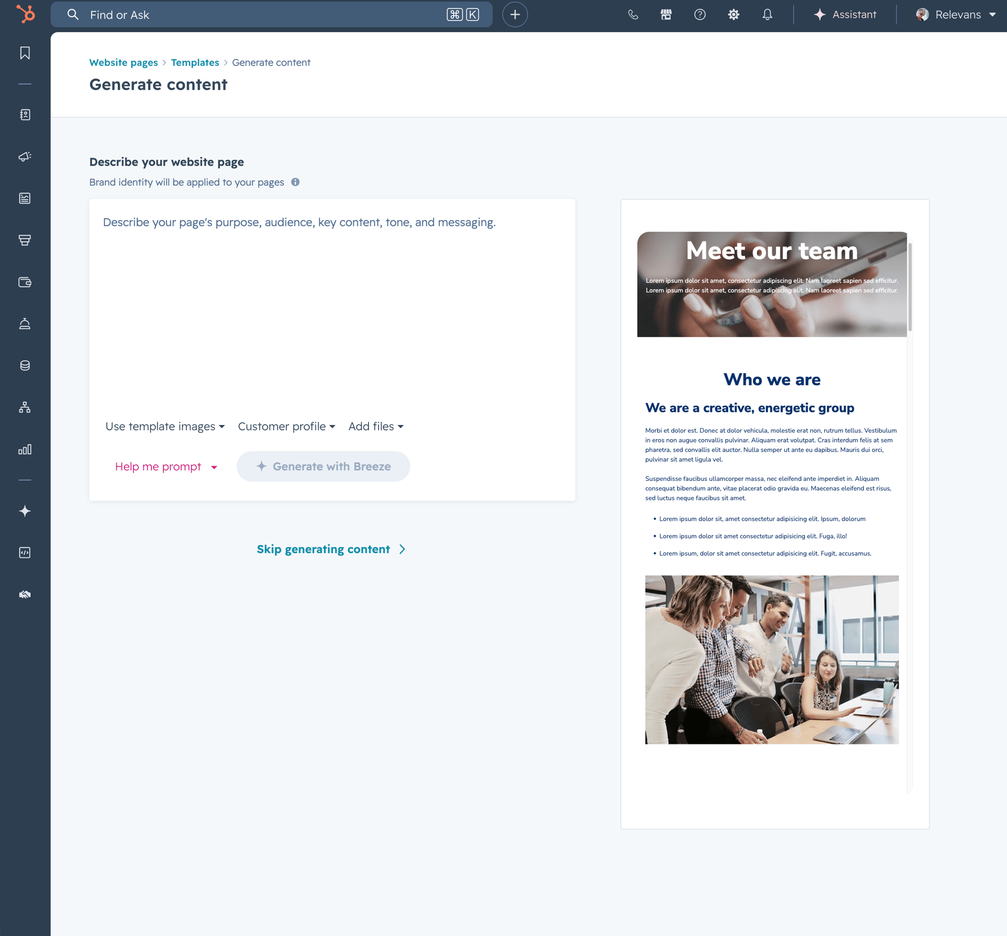 Indbygget AI i HubSpot