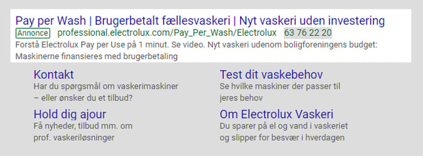 Søgeannonce med CTR på 34%
