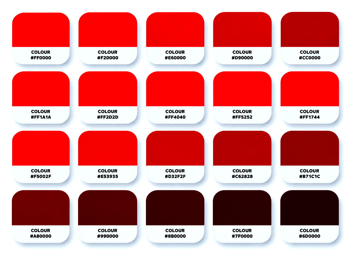 Rød farvepalette Rød farvepalette