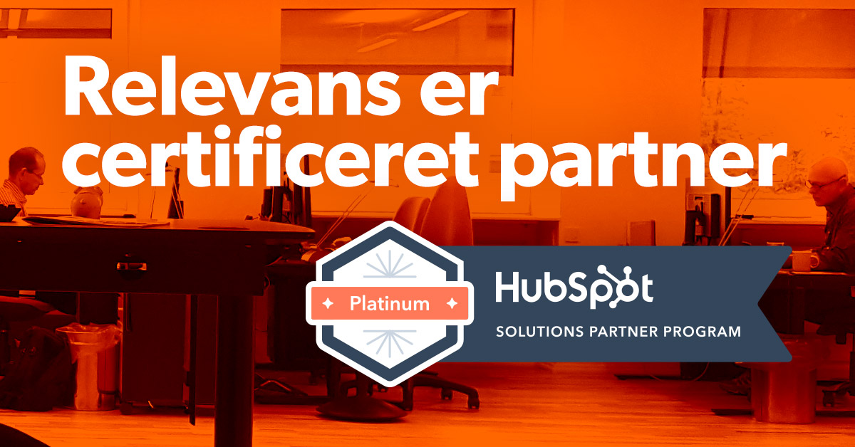 Relevans er Gold Certified HubSpot-partner