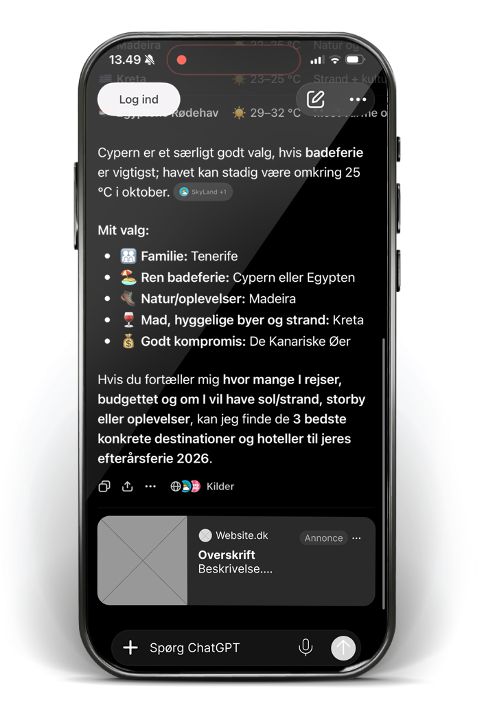 ChatGPT Ads – et eksempel