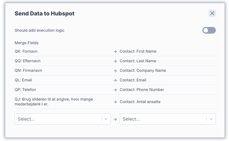Custom field mappings